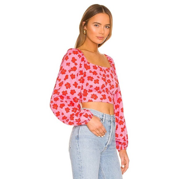 Revolve | Sanctuary Going Solo Crop Tie Top in Cherry Kiss - Picture 2 of 11